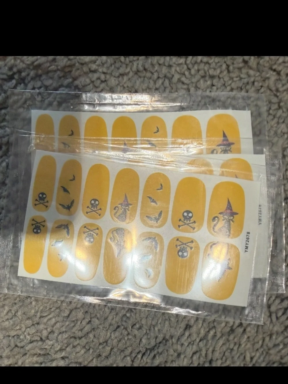 $2 Yellow Halloween Glow Nail Wraps $2 WITH ANY $10 ORDER OR MORE